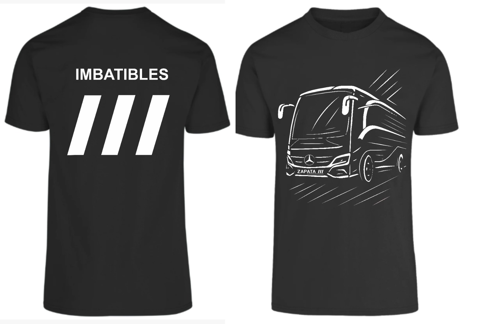 Playera Caballero Chica Negra Bus Imbatible